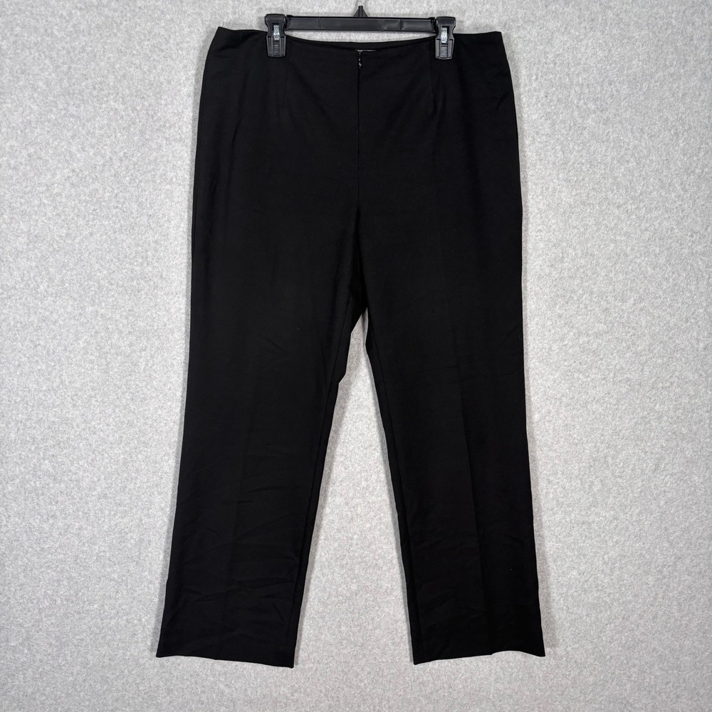 Elliott Lauren‎ Pants Size 16 Black Straight Dress Stretch High Rise Career USA
